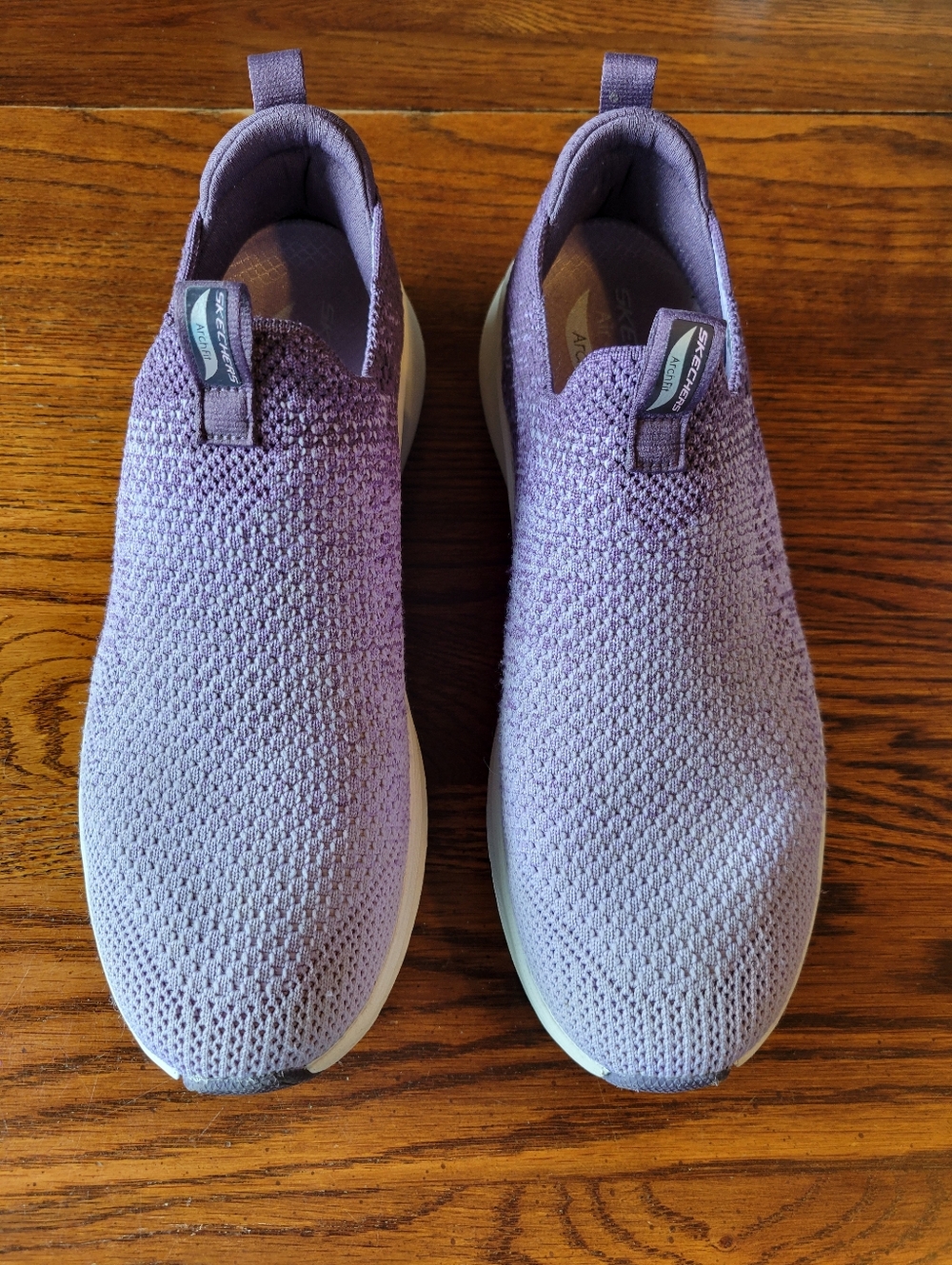 Womens' Skechers Air-Cooled Arch Fit Slip-On Knit Shoes, 9.5, Purple